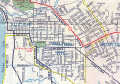 Map of Richmond 1962 (detail)